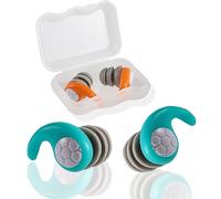 Waterproof Ear Plugs for Adults - 2 Pairs Reusable Soft Silicone Swim Earplugs for Swimming, Surfing, Diving, Showering - Keep Water Out & Ear Protection