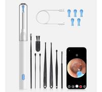 Waterproof Ear Wax Removal Kit, Ear Cleaner with 8 Pcs Ear Set, Earwax Removal, 1080P Hd Ear Scope, 6 Led Lights, for iPhone and Android Smartphones White