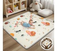 Waterproof & Easy to Clean: The Surface of This Crawling mat is 100% Waterproof, so Water or Milk Stains Won't seep into The mat, You can Clean it just by Wiping it with a Damp Towel