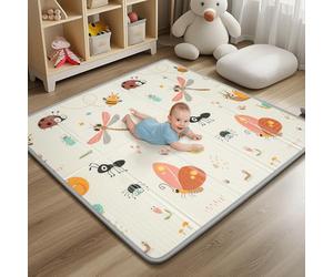 Waterproof & Easy to Clean: The Surface of This Crawling mat is 100% Waterproof, so Water or Milk Stains Won't seep into The mat, You can Clean it just by Wiping it with a Damp Towel