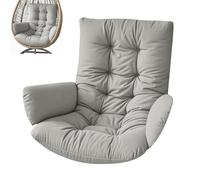Waterproof Egg Chair Cushion, Thicken Patio Hanging Basket Chair Pad | Thickened Cushion With High-resilience PP Cotton.Fits Most Indoor Outdoor Hanging Chair.Quick Installation Light Grey 120 cm