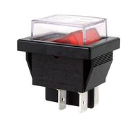 Waterproof Electric Push Button Switch 4Pins 16A 250VAC Rocker Switches for Motorcycle Meat Grinder Cooker Treadmills and Hair Drier, 2-Pack, RK1-01