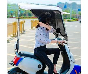 Waterproof Electric Scooter Canopy - Universal Sunshade and Rainproof Cover for Mobility Scooters, E-Bikes, and Motorcycles, Heavy-Duty Foldable Outdoor Protection Roof(Color:White)