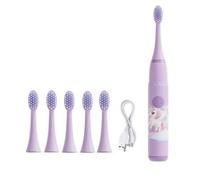 Waterproof Electric Toothbrush for Kids, 5 Replacement Heads, Sonic Toothbrush for Kids, Cartoon