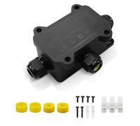 Waterproof Electrical Connector Branch Box Underground Cable Junction Box,Wall Mounted Distribution Box,IP68 Waterproof Distribution Box 2-4 Ways,Ø4mm-12mm Cable for Outdoor Garden Outdoor (3-way)