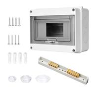 Waterproof Electrical Distribution Box, Dustproof Rainproof Junction Box, Ip65 8 Way Consumer Unit With Steel Mounting Rails Transparent Cover Screw Fasteners For Home Industrial