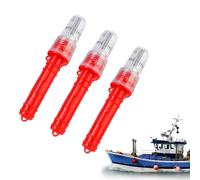 Waterproof Electronic Nautical Signal Light Tri-mode Flashing/SOS/Normal Bright 7.4 Inch Portable Marine Safety Light Set(Red)