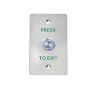 Waterproof Exit Button for ACS Control Switch Outdoor Weatherproof Push to Open Metal Housing Silver Tone Secure Entry Gate Mechanism