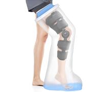 Waterproof Extra Wide Full Leg Moulded Cover for Shower with Non-Slip Bottom, Extra Large Waterproof Leg Moulded Protector for Thigh Foot Ankle Surgery Wounds, Knee Immobilizer/Brace