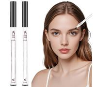 Waterproof Eyebrow Pen 2 Pack Microblading Brow Pencil with Ultra Fine Tip for Hair Like Strokes, Smudge Proof Natural Looking Brows, Black