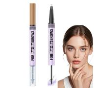 Waterproof Eyebrow Pencil,2-in-1 Eyebrow Pen & Brush,Microblading Eyeb/row Pencil for Hair-Like Strokes,Long-Lasting Brown Eyeb/row with Dual,Ended Eye/brow Brush,Suitable for All People(Light Brown)