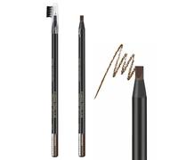Waterproof Eyebrow Pencil 2 Pack Wooden - Microblading Brow Pen with Sharpener, Smudge Proof Fine Tip for Natural Looking Brows, Brown