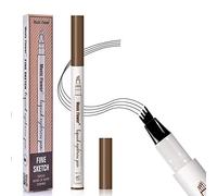 Waterproof Eyebrow Pencil, Eyebrow Colours, Professional Eyebrow Pencil, Tattoo Eyebrow Pen with Fork Tip, Smudgeproof Brow Pen (brown)