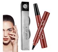 Waterproof Eyebrow Pencil, Long Lasting Brow Definer, Precision Brow Tint Tool Set, Natural Makeup Eyebrow Shaper Kit, Smudge Proof Beauty Pencil, 2 Pieces, 4.72x0.79x0.79in, for Women Home