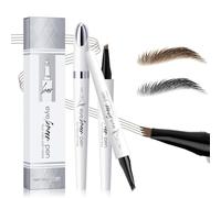 Waterproof Eyebrow Pencil with 4 Tips, 2024 New 3D Microblading Eyebrow Pencil Contour Pencil, Long-lasting, Natural, Fine, Magical Eyebrow Pencil for Women and Girls (Light Brown+Black)