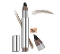 Waterproof Eyebrow Pencil with Multi-Fork Brush Tip, Sweat-Proof, Long-Lasting Eyebrow Pen, Dark Angled Brow Brush for Natural Hair-Like Strokes, Quick-Drying & Smudge-Free Makeup (Yellow Brown)