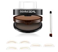 Waterproof Eyebrow Stamp Kit with Long-Lasting Brow Powder,Two Eyebrow Colours,1-Second Application - Sweat-Resistant, Beginner-Friendly Eyebrow Set for Eye Brows Make Up(Dark Gray+Light Brown)