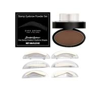Waterproof Eyebrow Stamp Kit With Smudge-Proof Powder & Stencil，Dark Brown