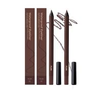 Waterproof Eyeliner Pencil, 2025 Waterproof Eyeliner Duo Sharpenable Eye Pencil, Longwearing Eye Makeup with Ultra-Fine Tip, Silky Smooth and Easy To Color (Pack of 2, Plum)