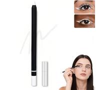 Waterproof Eyeliner Pencil, Long-Lasting Gel Formula, 24 HR Waterproof Eyeliner Duo Sharpenable Eye Pencil, Fine Tip for Precise or Bold Eye Looks, Smooth & Natural Application (#001-White)