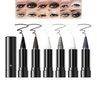 Waterproof Eyeshadow & Eyeliner Stick Set - 6 Colour Creamy Eye Pencil - Matte Black White Brown & Shimmer Black Silver - Long-Lasting Smudge-Proof Makeup for Halloween & Gothic Looks