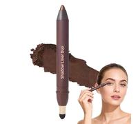 Waterproof Eyeshadow Stick Duo 2-In-1 Smudge-Proof Duo Eye Shadow Stick Gentle & Smooth Eyeliner Pen for Effortless Smoky or Natural Eye Makeup