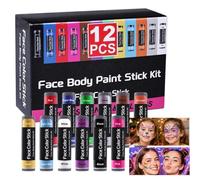 Waterproof Face Paint 12 Pieces Skin Drawing Color Sticks
