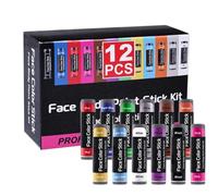 Waterproof Face Paint - 12 Pieces Smudge-Proof Skin Drawing Sticks