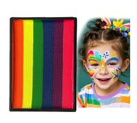 Waterproof Face Paint Palette with 6 Vibrant Colours - Camouflage, Neon, Rainbow & SFX Makeup for Halloween, Carnival, Theatre & Cosplay, 50g Block Paint for Kids and Adults