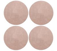 Waterproof Faux Leather Placemats Set 4Pcs Round Table Mats for Everyday Elegance (Light Red)