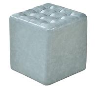 Waterproof Faux Leather Pouffe Small Square Footstool Padded Multipurpose Sofa & Bathroom Stool in Blue Slish & Functal Home Accent