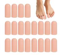 Waterproof Finger Protector,20 PCS Toe Protectors for Women,Thumb Protector for Big Toe and Little Toe,Gel Finger Protectors Skin Color Fingertip Sleeves Cots Reusable Elastic Tips Guards Pain Relief