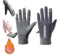Waterproof Finger Touch Screen Non-Slip Cold Resistant Gloves, Winter Windproof Warm Gloves for Outdoor Cold Weather Cycling Running Driving Hiking Full Finger Mittens for Men Women (Gray (Man))