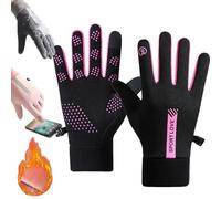 Waterproof Finger Touch Screen Non-Slip Cold Resistant Gloves, Winter Windproof Warm Gloves for Outdoor Cold Weather Cycling Running Driving Hiking Full Finger Mittens for Men Women (Rose (Woman))