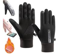 Waterproof Finger Touch Screen Non-Slip Cold Resistant Gloves, Winter Windproof Warm Gloves for Outdoor Cold Weather Cycling Running Driving Hiking Full Finger Mittens for Men Women (Black (Woman))