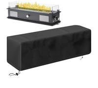 Waterproof Fire Pit Cover, Rectangular Tear-Resistant Outdoor Shield, Heavy-Duty Drawstring Storage Protector, Weatherproof Patio Accessory for Backyard Camping Rainy Season Dining Area Picnic