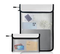 Waterproof Fireproof Document Bag, 2 Pack Fire Proof Money Bag