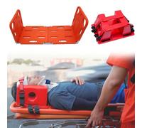 Waterproof First Aid Stretcher with Safety Straps, Head Fixator & Neck Brace - Collapsible EMS Spine Board for Patient Transfer & Emergency Medical Use, Head+backboard Immobilizer