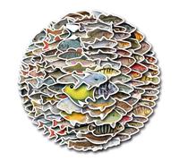 Waterproof Fish Stickers - 110X Vinyl Decals for Scrapbooks | Bumper Stickers for Water Bottles, Laptops, Phones, Decoration Sticker Pack, Cute Durable Designs for Kids & Adults
