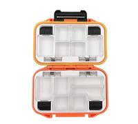 Waterproof Fishing Lure Boxe Spoon Hooks Baits Storage Tackle Box Containers for Casting Fishing Fly Fishing,Large/Medium/Small Lure Case Available (Orange-Small)