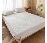 Waterproof Fitted Sheet 150x200cm +30cm Deep Pocket Breathable Mattress Protector Stain-Resistant Allergy Relief Comfortable Sleep Solution for Better Sleep