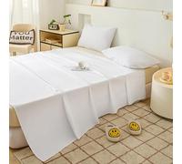 Waterproof Flat Sheet 200x230cm - Lightweight Pet Hair Resistant Bed Cover, TPU Non-Slip Furniture Protector for Couch, Machine Washable (White)