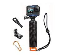 Waterproof Floating Hand Grip compatible with GoPro Hero 13 12 11 10 9 8 7 6 5 4 3 3+ 2 1 Session Black Silver Camera Handler & Handle Mount Accessories Kit for Water Sport and Action Cameras (Orange)