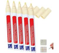 Waterproof Floor Ceramic Tile Marker,Grout Pen White Tile Paint Marker,No Faded for Home Ceramic Tile Marker Off-White,Restore Grout Lines Paint in Bathrooms & Kitchens (Beige*5pcs)