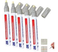 Waterproof Floor Ceramic Tile Marker,Grout Pen White Tile Paint Marker,No Faded for Home Ceramic Tile Marker Off-White,Restore Grout Lines Paint in Bathrooms & Kitchens (Silver*5pcs)