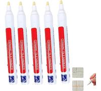 Waterproof Floor Ceramic Tile Marker,Grout Pen White Tile Paint Marker,No Faded for Home Ceramic Tile Marker Off-White,Restore Grout Lines Paint in Bathrooms & Kitchens (White*5pcs)