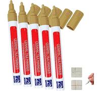 Waterproof Floor Ceramic Tile Marker,Grout Pen White Tile Paint Marker,No Faded for Home Ceramic Tile Marker Off-White,Restore Grout Lines Paint in Bathrooms & Kitchens (Khaki*5pcs)