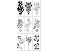 Waterproof Floral Temporary Tattoos, Original Ink-Wash Flower Stickers For The Arm. 210 * 100mm