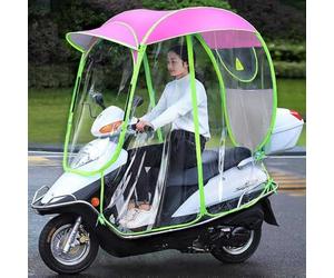 Waterproof Folding Scooter Canopy Universal Sun Shade and Rain Cover for Mobility Scooters Compact Portable Umbrella with Foldable Design