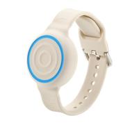 Waterproof for Kids Tracker Wristband, Full Coverage Protective Case for AirTag 1st & 2nd Generation, Waterproof Silicone, Anti-Lost Adjustable Strap-Off-White